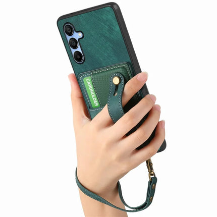 For Samsung Galaxy A16 4G / 5G Case Wristband Kickstand PU Leather Retro Back Cover Card Holder