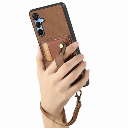 For Samsung Galaxy A16 4G / 5G Case Wristband Kickstand PU Leather Retro Back Cover Card Holder