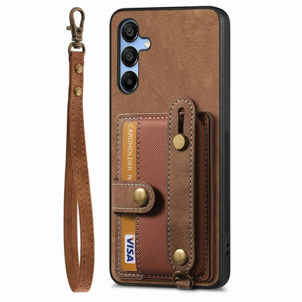 For Samsung Galaxy A16 4G / 5G Case Wristband Kickstand PU Leather Retro Back Cover Card Holder