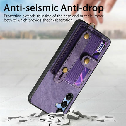 For Samsung Galaxy A16 4G / 5G Case Wristband Kickstand PU Leather Retro Back Cover Card Holder