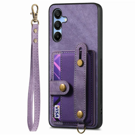 For Samsung Galaxy A16 4G / 5G Case Wristband Kickstand PU Leather Retro Back Cover Card Holder
