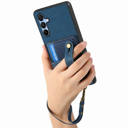 For Samsung Galaxy A16 4G / 5G Case Wristband Kickstand PU Leather Retro Back Cover Card Holder