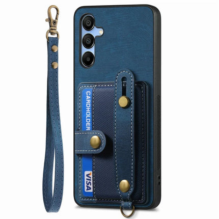 For Samsung Galaxy A16 4G / 5G Case Wristband Kickstand PU Leather Retro Back Cover Card Holder