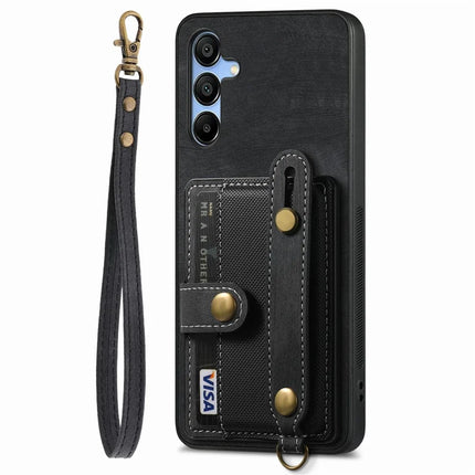 For Samsung Galaxy A16 4G / 5G Case Wristband Kickstand PU Leather Retro Back Cover Card Holder