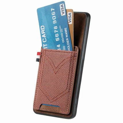 For Samsung Galaxy A06 Phone Case Retro Jean Cloth Texture Leather Back Cover Card Holder