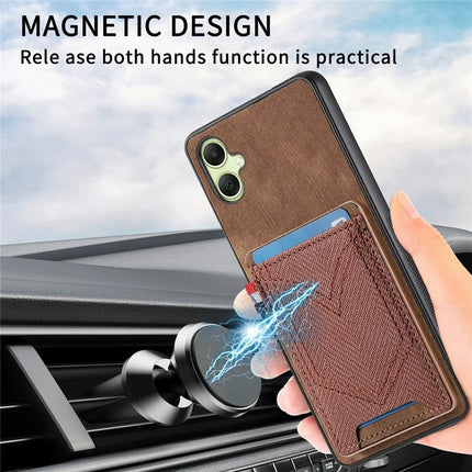 For Samsung Galaxy A06 Phone Case Retro Jean Cloth Texture Leather Back Cover Card Holder
