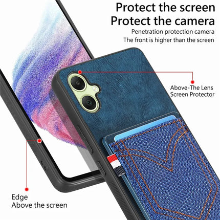 For Samsung Galaxy A06 Phone Case Retro Jean Cloth Texture Leather Back Cover Card Holder