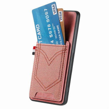 For Samsung Galaxy A06 Phone Case Retro Jean Cloth Texture Leather Back Cover Card Holder