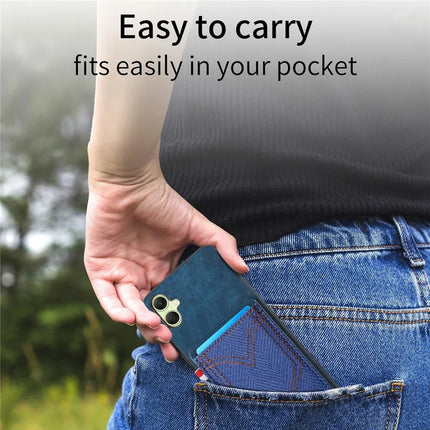 For Samsung Galaxy A06 Phone Case Retro Jean Cloth Texture Leather Back Cover Card Holder