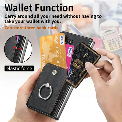 For Google Pixel 9 Pro Fold 5G Case Kickstand Leather+PC Non-Slip Protective Cover Card Slots