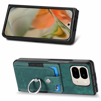 For Google Pixel 9 Pro Fold 5G Case Kickstand Leather+PC Non-Slip Protective Cover Card Slots