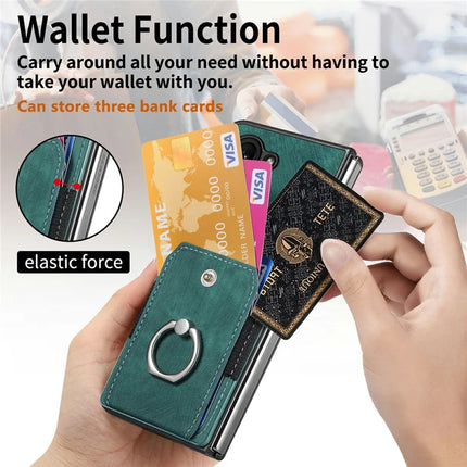 For Google Pixel 9 Pro Fold 5G Case Kickstand Leather+PC Non-Slip Protective Cover Card Slots