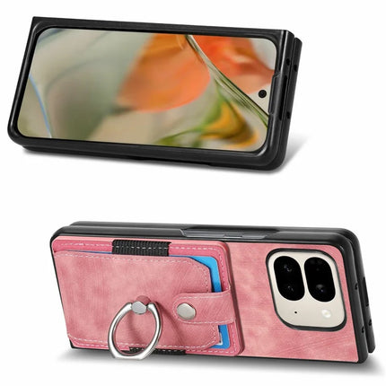 For Google Pixel 9 Pro Fold 5G Case Kickstand Leather+PC Non-Slip Protective Cover Card Slots