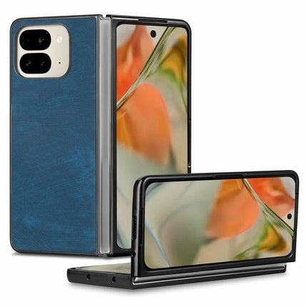 For Google Pixel 9 Pro Fold 5G Case Retro PU Leather Coated PC Folding Phone Cover