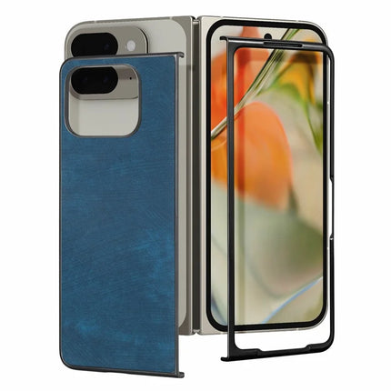 For Google Pixel 9 Pro Fold 5G Case Retro PU Leather Coated PC Folding Phone Cover