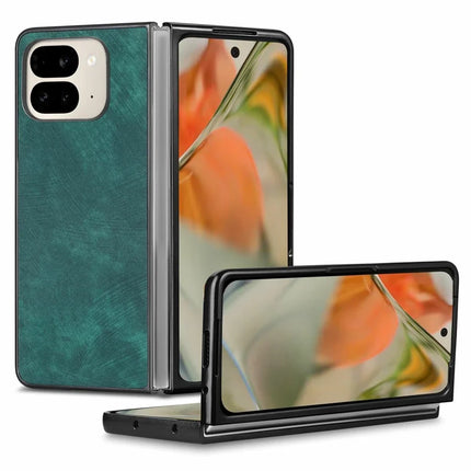 For Google Pixel 9 Pro Fold 5G Case Retro PU Leather Coated PC Folding Phone Cover