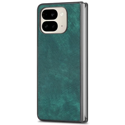 For Google Pixel 9 Pro Fold 5G Case Retro PU Leather Coated PC Folding Phone Cover