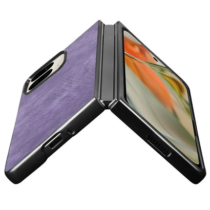 For Google Pixel 9 Pro Fold 5G Case Retro PU Leather Coated PC Folding Phone Cover