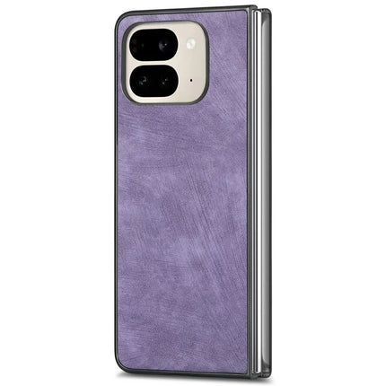 For Google Pixel 9 Pro Fold 5G Case Retro PU Leather Coated PC Folding Phone Cover