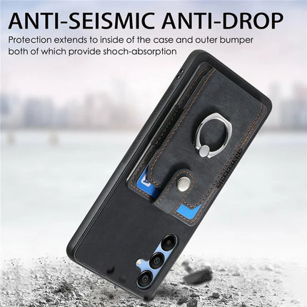For Samsung Galaxy A16 4G / 5G Case Kickstand Leather+TPU Non-Slip Protective Cover Card Slots