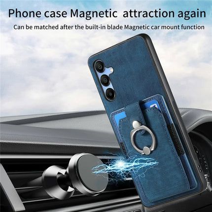 For Samsung Galaxy A16 4G / 5G Case Kickstand Leather+TPU Non-Slip Protective Cover Card Slots