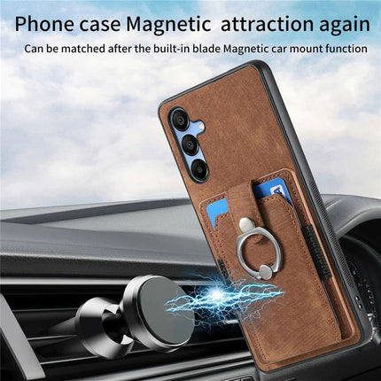 For Samsung Galaxy A16 4G / 5G Case Kickstand Leather+TPU Non-Slip Protective Cover Card Slots