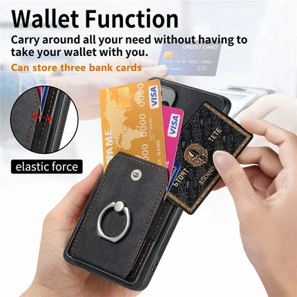 For Samsung Galaxy A06 Case Kickstand Leather+TPU Non-Slip Protective Cover Card Slots