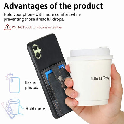 For Samsung Galaxy A06 Case Kickstand Leather+TPU Non-Slip Protective Cover Card Slots