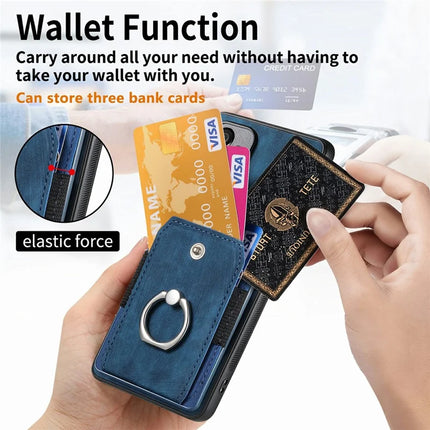 For Samsung Galaxy A06 Case Kickstand Leather+TPU Non-Slip Protective Cover Card Slots