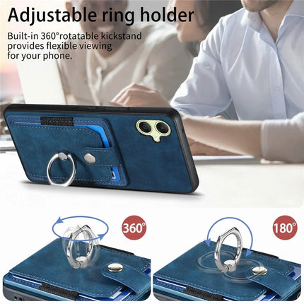For Samsung Galaxy A06 Case Kickstand Leather+TPU Non-Slip Protective Cover Card Slots