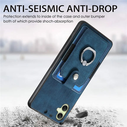 For Samsung Galaxy A06 Case Kickstand Leather+TPU Non-Slip Protective Cover Card Slots