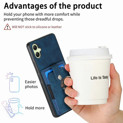For Samsung Galaxy A06 Case Kickstand Leather+TPU Non-Slip Protective Cover Card Slots