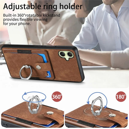 For Samsung Galaxy A06 Case Kickstand Leather+TPU Non-Slip Protective Cover Card Slots