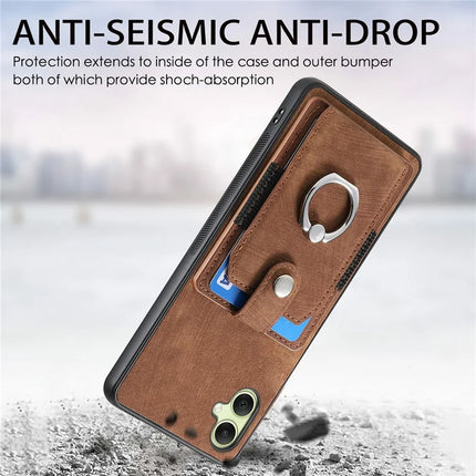 For Samsung Galaxy A06 Case Kickstand Leather+TPU Non-Slip Protective Cover Card Slots