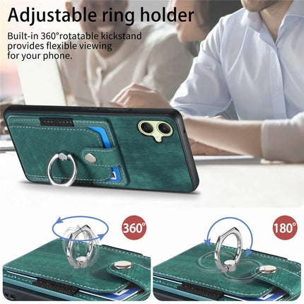 For Samsung Galaxy A06 Case Kickstand Leather+TPU Non-Slip Protective Cover Card Slots