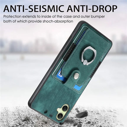 For Samsung Galaxy A06 Case Kickstand Leather+TPU Non-Slip Protective Cover Card Slots