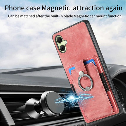 For Samsung Galaxy A06 Case Kickstand Leather+TPU Non-Slip Protective Cover Card Slots