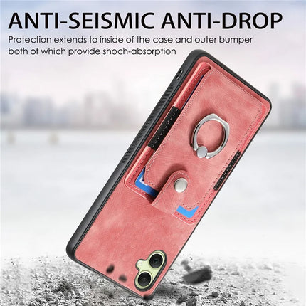 For Samsung Galaxy A06 Case Kickstand Leather+TPU Non-Slip Protective Cover Card Slots