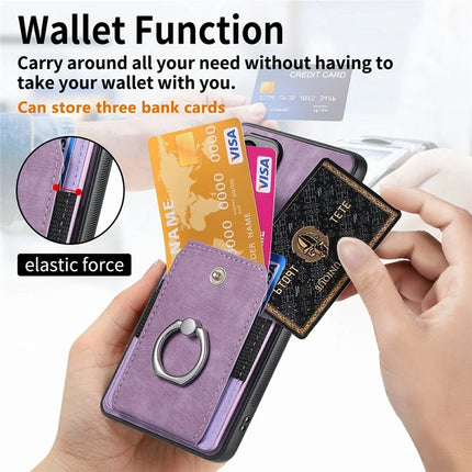 For Samsung Galaxy A06 Case Kickstand Leather+TPU Non-Slip Protective Cover Card Slots