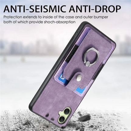 For Samsung Galaxy A06 Case Kickstand Leather+TPU Non-Slip Protective Cover Card Slots