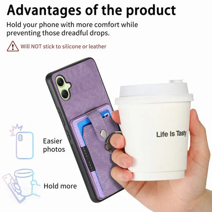 For Samsung Galaxy A06 Case Kickstand Leather+TPU Non-Slip Protective Cover Card Slots