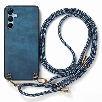 For Samsung Galaxy A16 5G  /  A16 4G Case Retro Texture Leather Coated PC+TPU Phone Cover with Hanging Rope