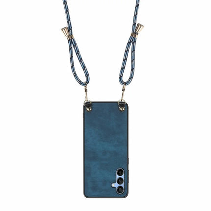 For Samsung Galaxy A16 5G  /  A16 4G Case Retro Texture Leather Coated PC+TPU Phone Cover with Hanging Rope