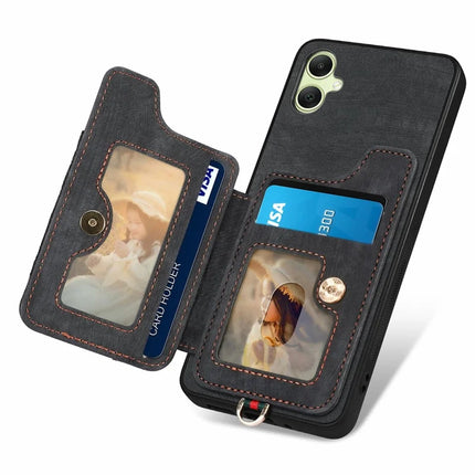 For Samsung Galaxy A06 Case RFID Blocking Handbag Leather+TPU Phone Cover Card Slots, Ring Holder