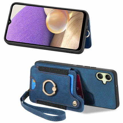 For Samsung Galaxy A06 Case RFID Blocking Handbag Leather+TPU Phone Cover Card Slots, Ring Holder