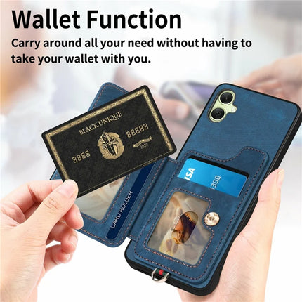 For Samsung Galaxy A06 Case RFID Blocking Handbag Leather+TPU Phone Cover Card Slots, Ring Holder