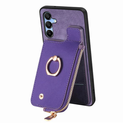 For Samsung Galaxy A16 4G / 5G Case Zipper Pocket Kickstand Leather Phone Back Cover