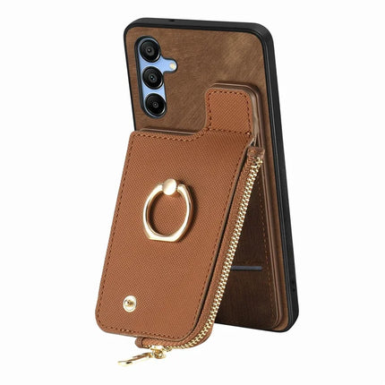 For Samsung Galaxy A16 4G / 5G Case Zipper Pocket Kickstand Leather Phone Back Cover