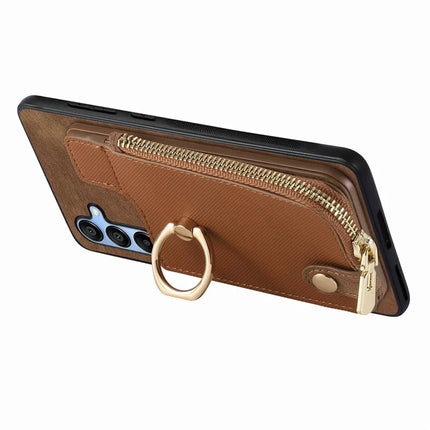 For Samsung Galaxy A16 4G / 5G Case Zipper Pocket Kickstand Leather Phone Back Cover