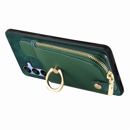 For Samsung Galaxy A16 4G / 5G Case Zipper Pocket Kickstand Leather Phone Back Cover